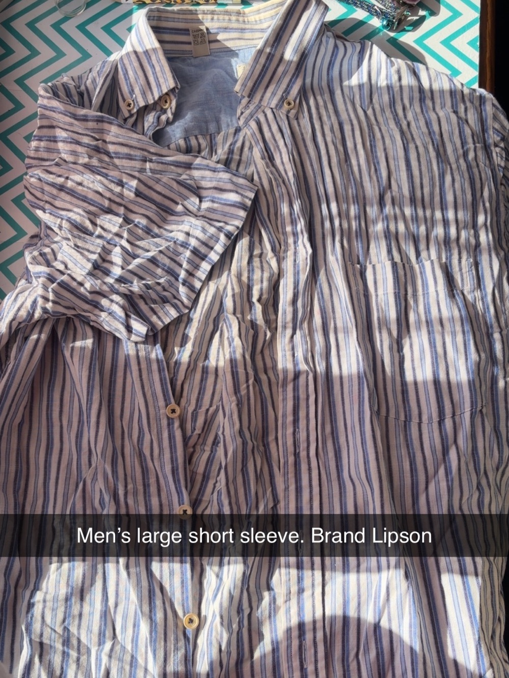 Men’s Lipson Short Sleeve Striped Shirt - Blue & White